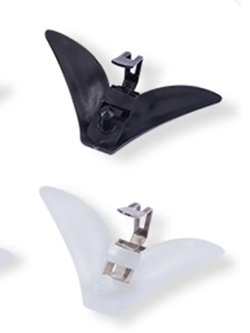 Bowtie/Tie Hardware Fastener Clips with Plastic Fixed Collar Clips | Black | Whi